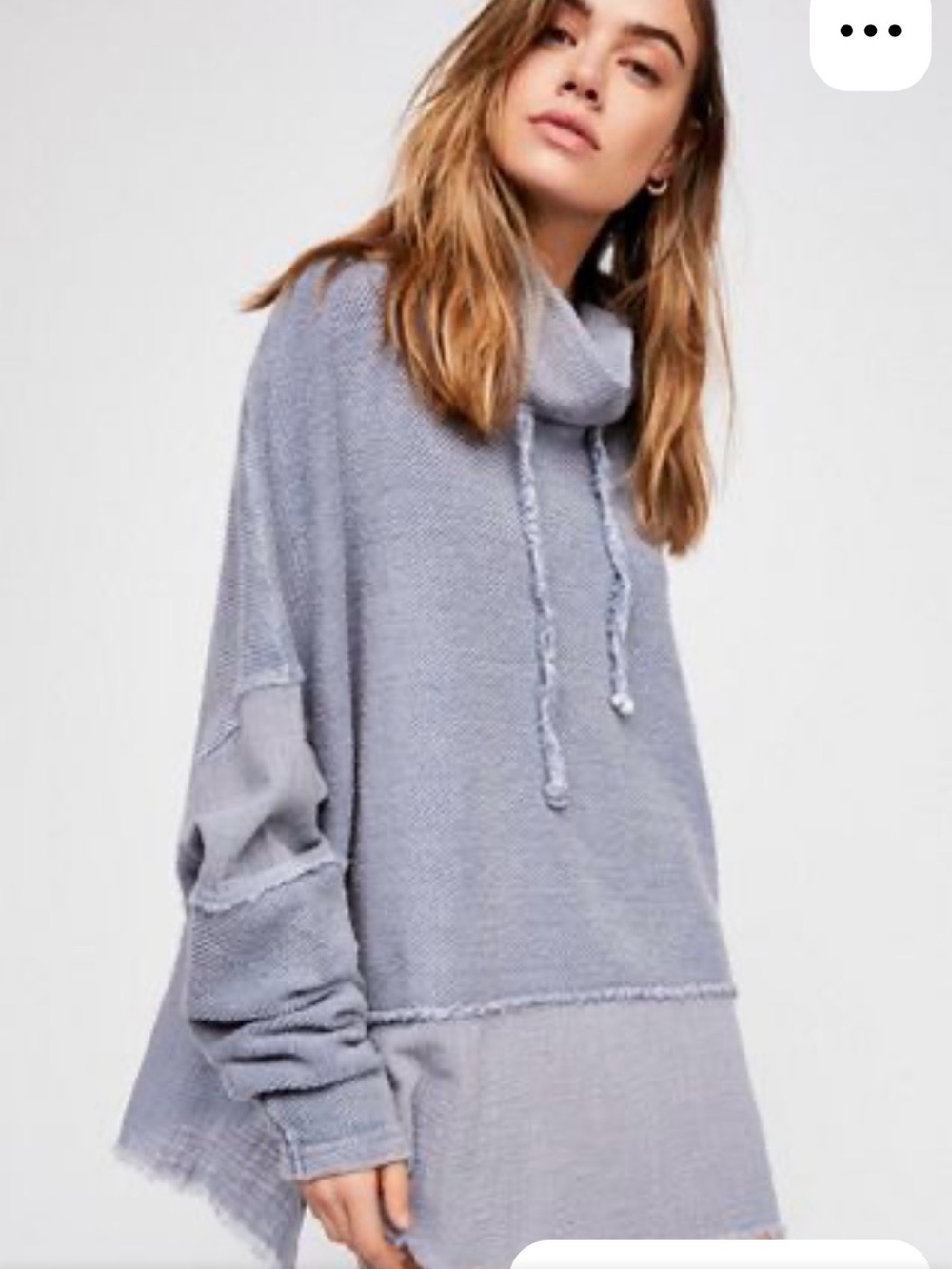 Free People Oversized Cowl Neck Sweater in Light blue